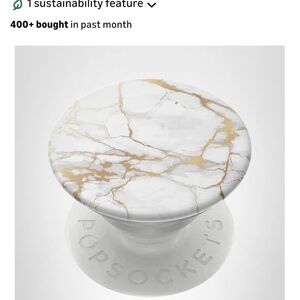 Gold lutz white marble popsocket expanding phone pop grip